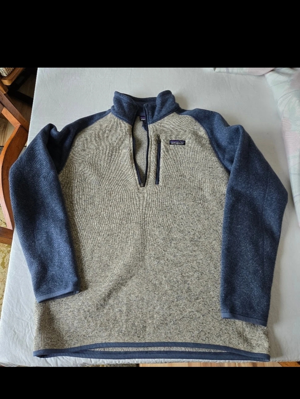 Patagonia Better Sweater Stonewash Grey Blue 1/4 Zip Pullover Jacket Men's Large